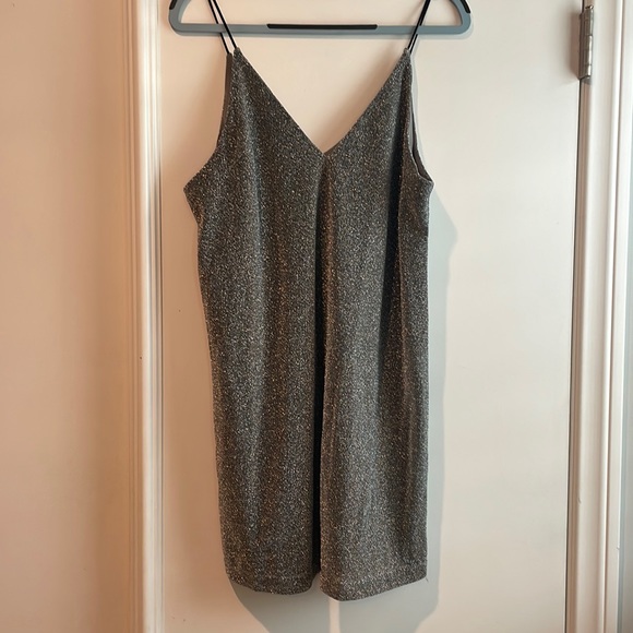 White Eyelash Dress in Silver- Size Small - Picture 1 of 4